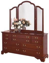 cherry triple dresser